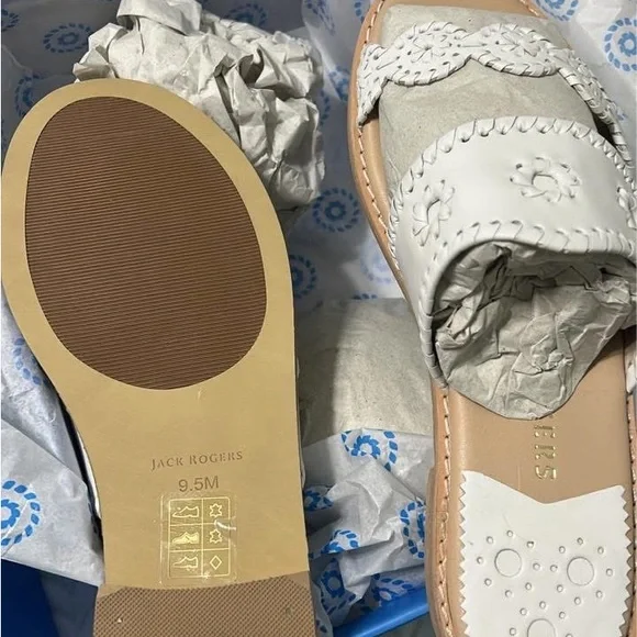 New White Jack Roger’s Caroline Women's Sandals size 9.5 - Picture 3 of 3